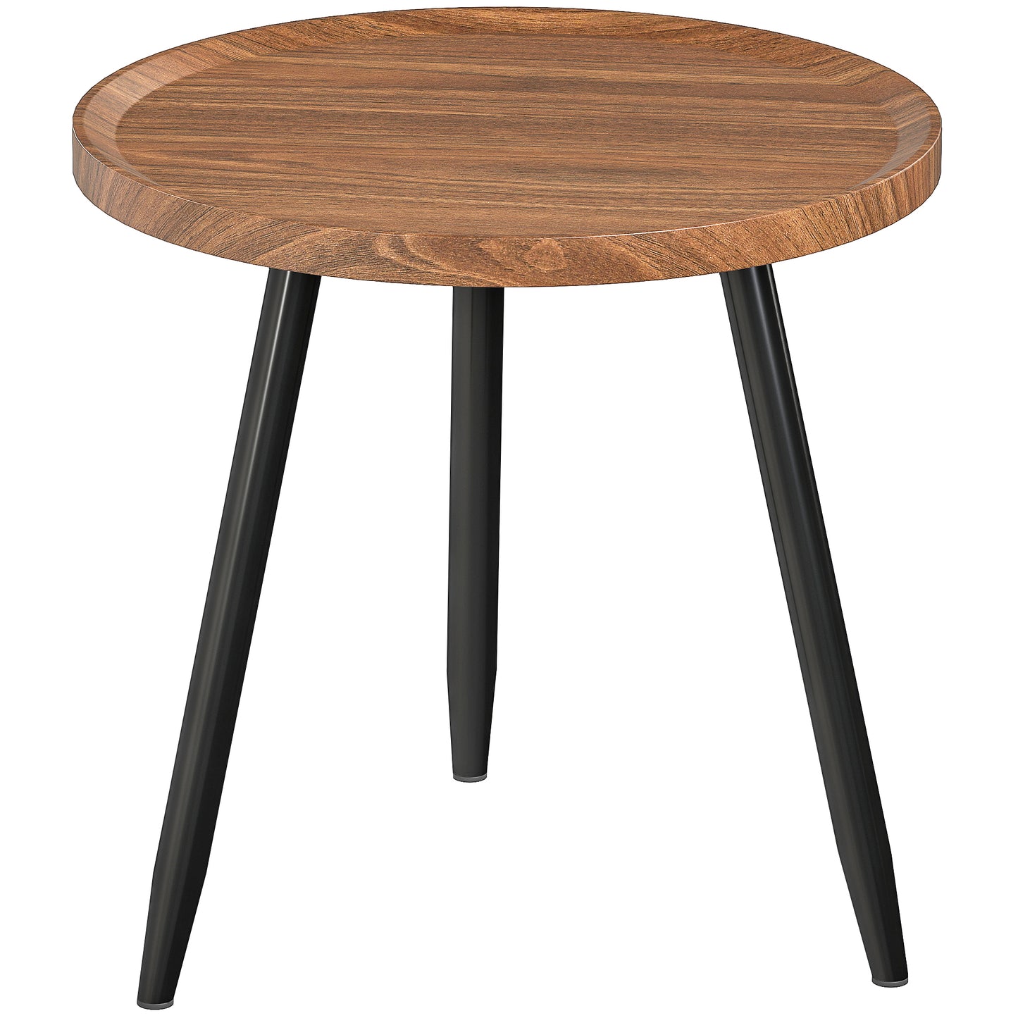 Balare Metal And Wood Chestnut Finish Round Coffee Table With Steel Frame