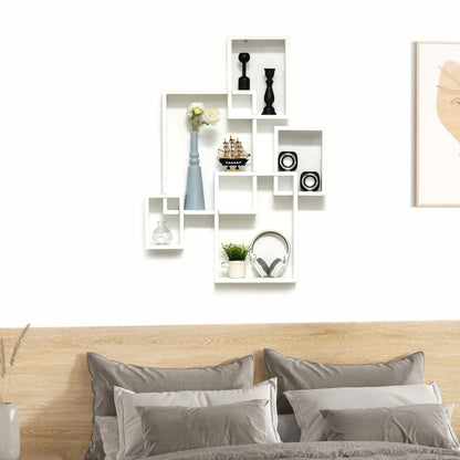 Como Wood White Wall Mounted Interlocking Cube Display Shelves
