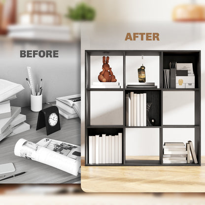 Solipa Wood Black 9 Cube Storage Bookcase