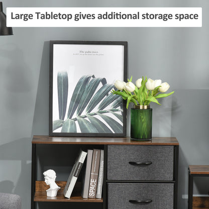 Disabapa Fabric And Wood Black Storage Chest With 3 Drawers And 2 Display Shelves
