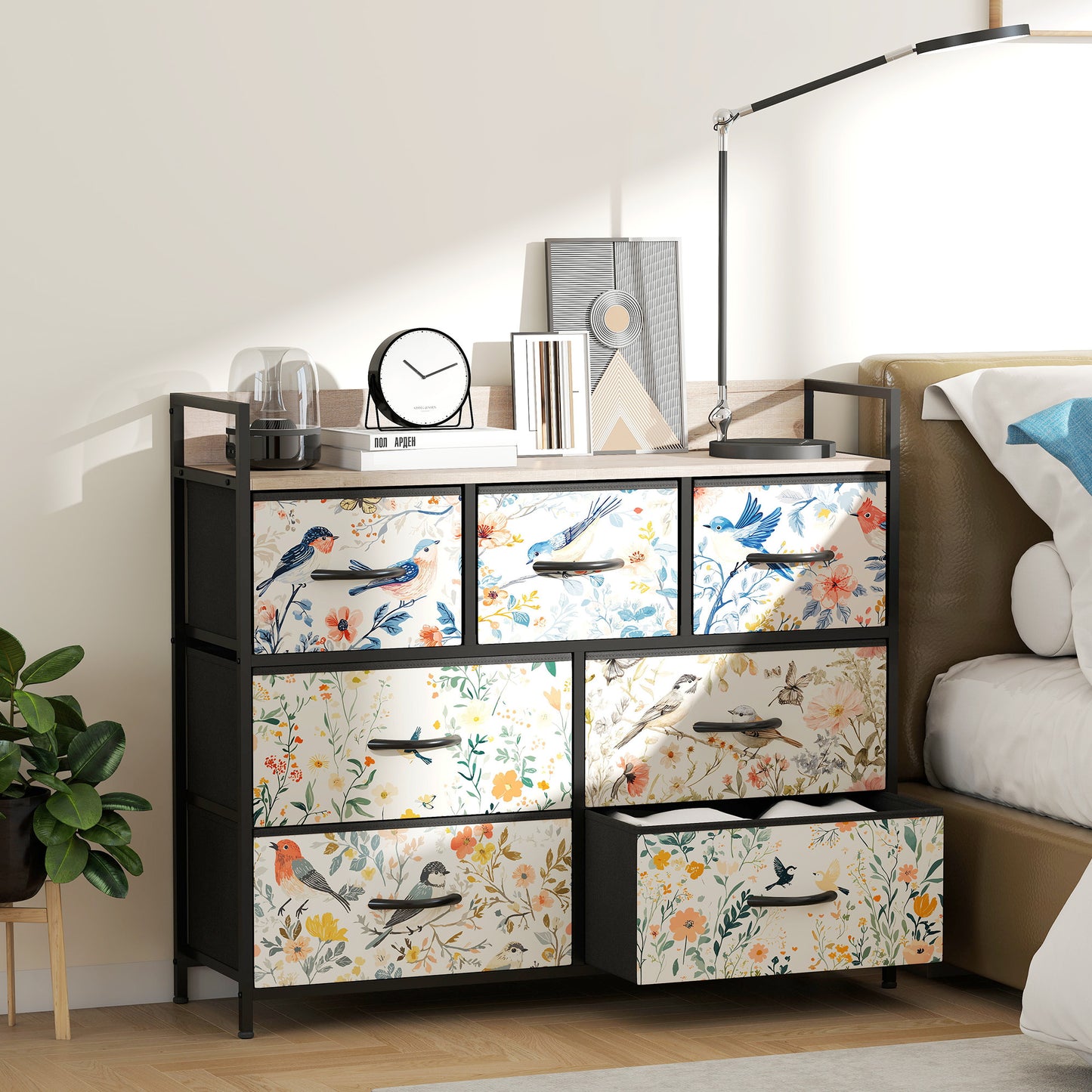 Tonona Wooden White 7 Drawer Storage Chest