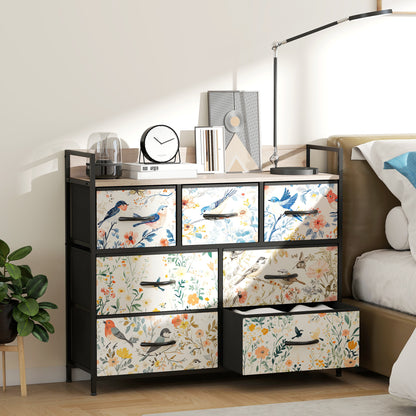 Tonona Wooden White 7 Drawer Storage Chest