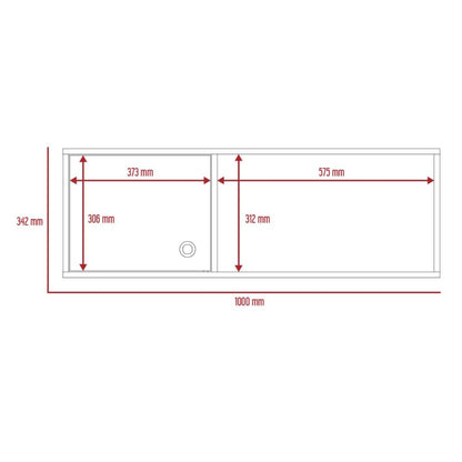 Heraklion Bleached Oak Wood Wall Storage Unit With Grey Door