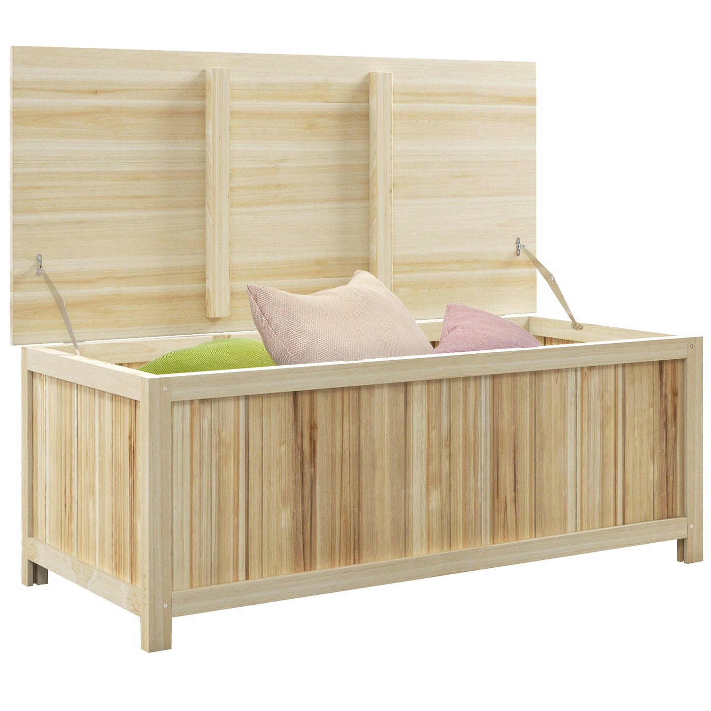 Mavise Safi Natural Wood Panelled Outdoor Cushion Storage Box 172 Litre