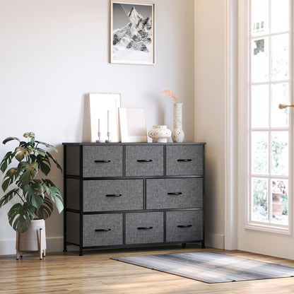 Vazimo Fabric And Metal Dark Grey 8 Drawer Foldable Storage Chest