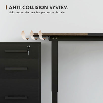 Moratti 140cm Metal Black Adjustable Electric Standing Desk With LED Display