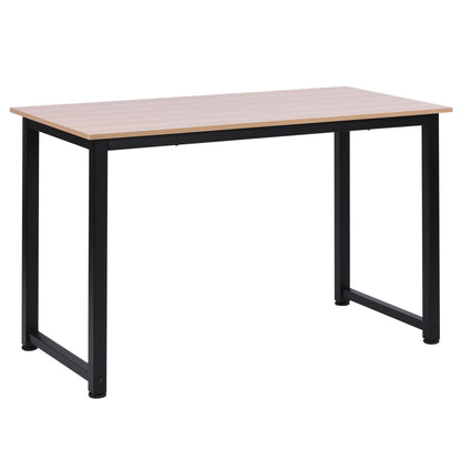 Pazi 120cm Wooden Black Writing Desk With Black Steel Frame