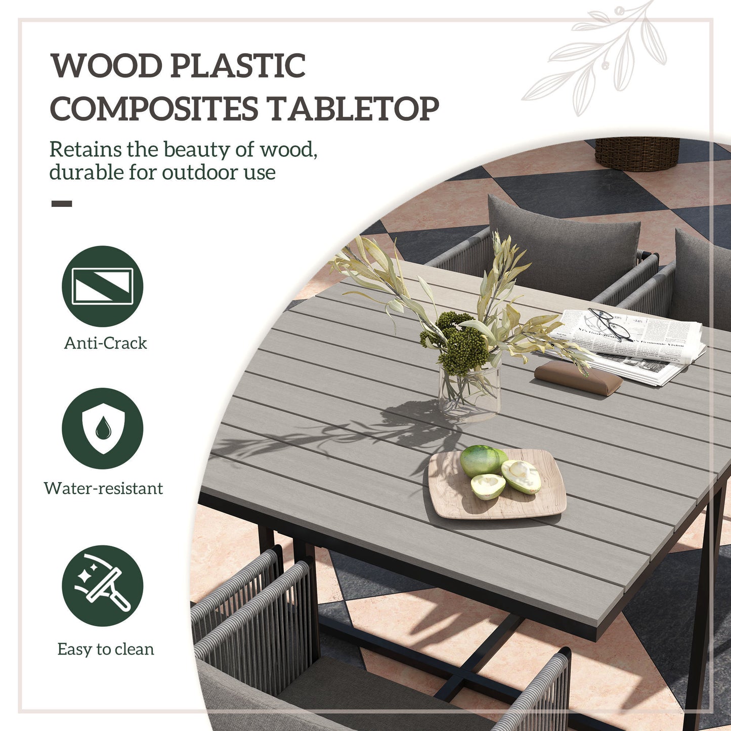 Donino Rattan Grey 4 Seater Cube Garden Dining Set With Cushions And Rectangular Wood Effect Table