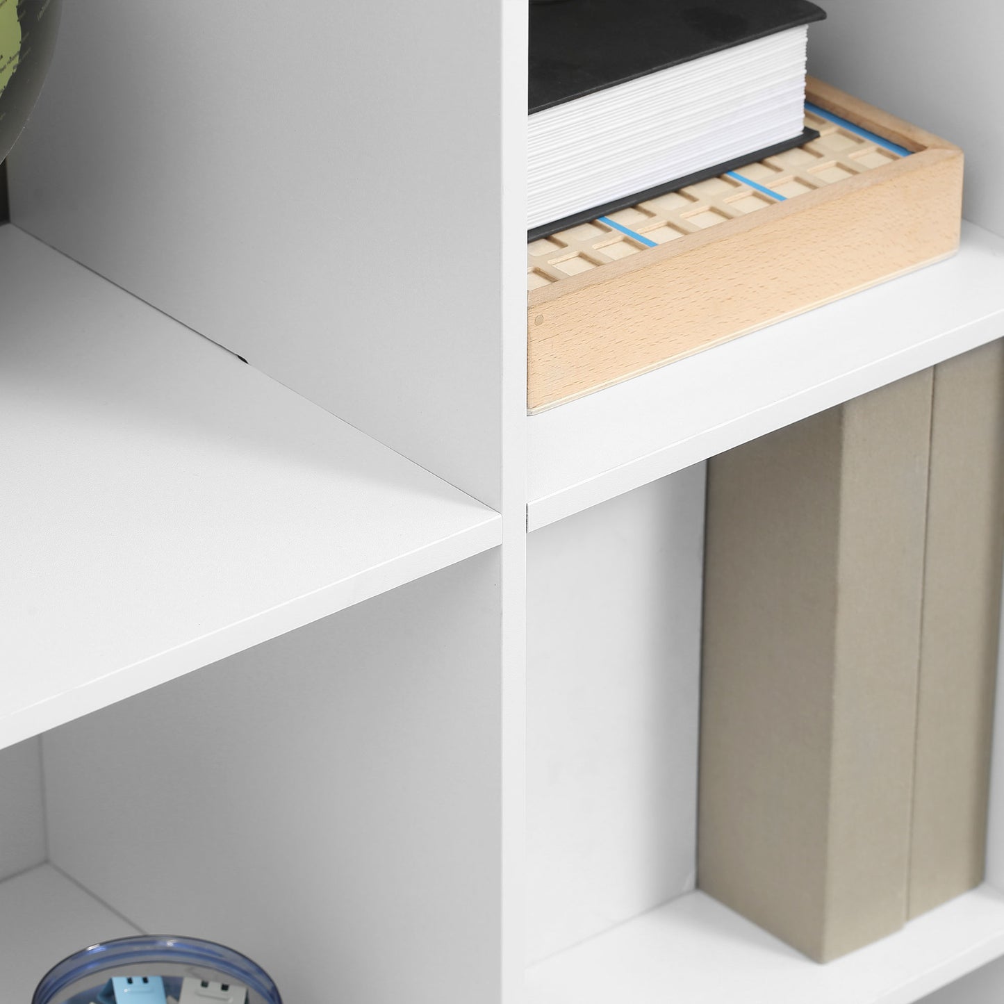 Yora Wood White 3 Tier 6 Cube Storage Bookcase