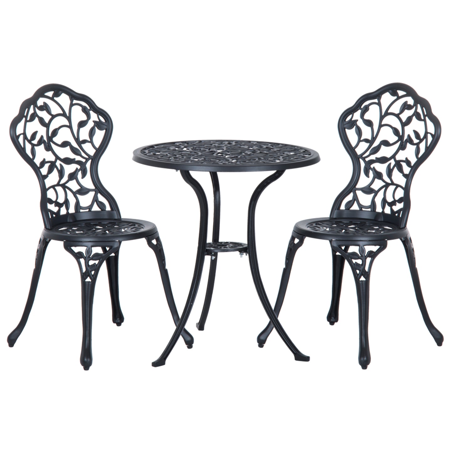 Kanesu 3 Piece Aluminium Bistro Dining Set In Antique Black