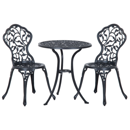 Kanesu 3 Piece Aluminium Bistro Dining Set In Antique Black