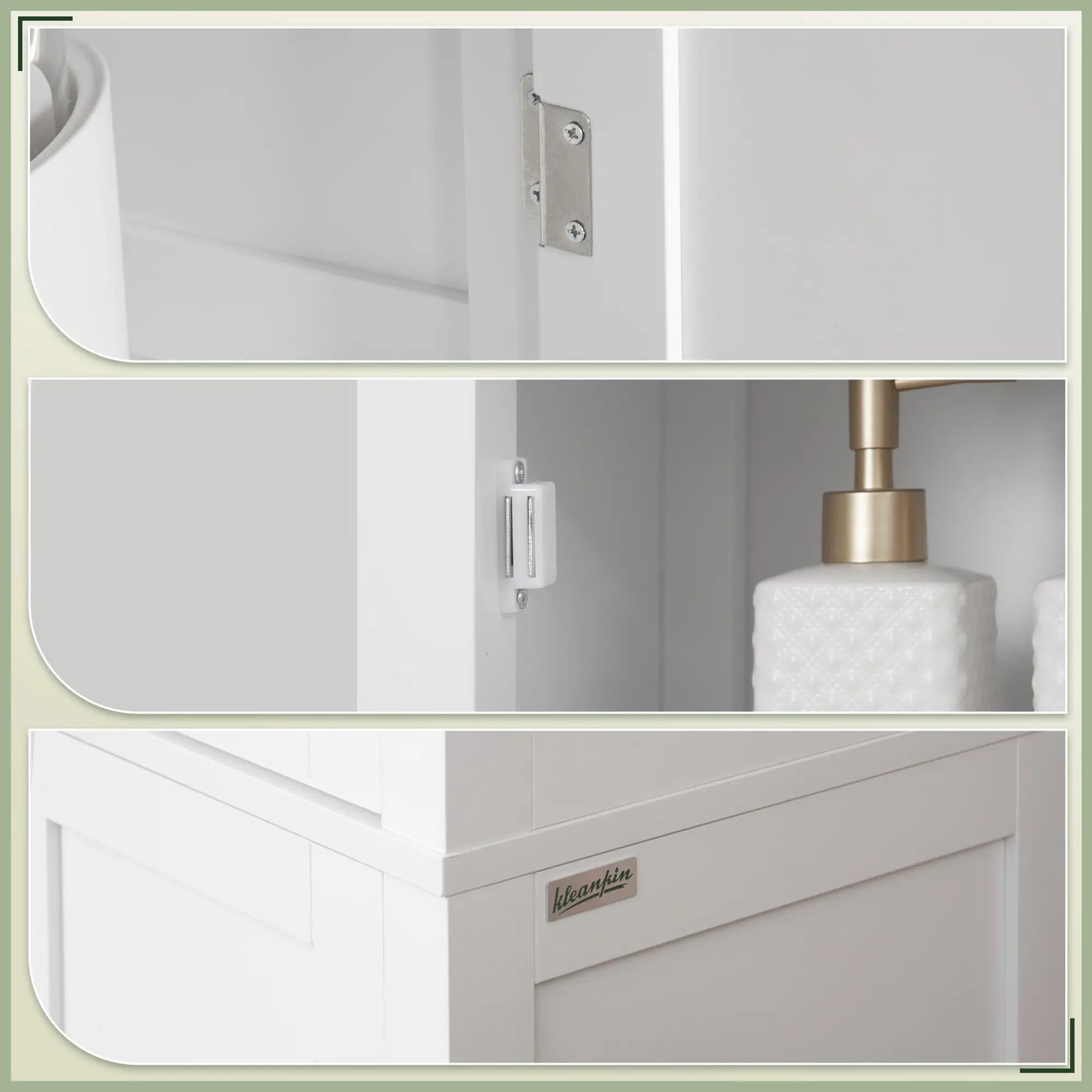 Barila 160cm Slim Tall Bathroom Storage Cabinet With Adjustable Shelves And Double Doors White