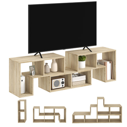 Tota 134cm Natural Wood Effect 3 Block Modular TV Stand