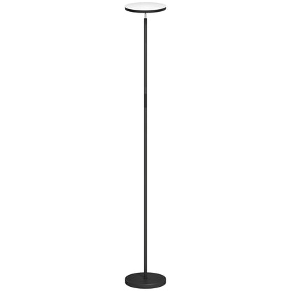 Niba Metal Black LED Uplighter Floor Lamp With Remote Touch Control And Adjustable Head