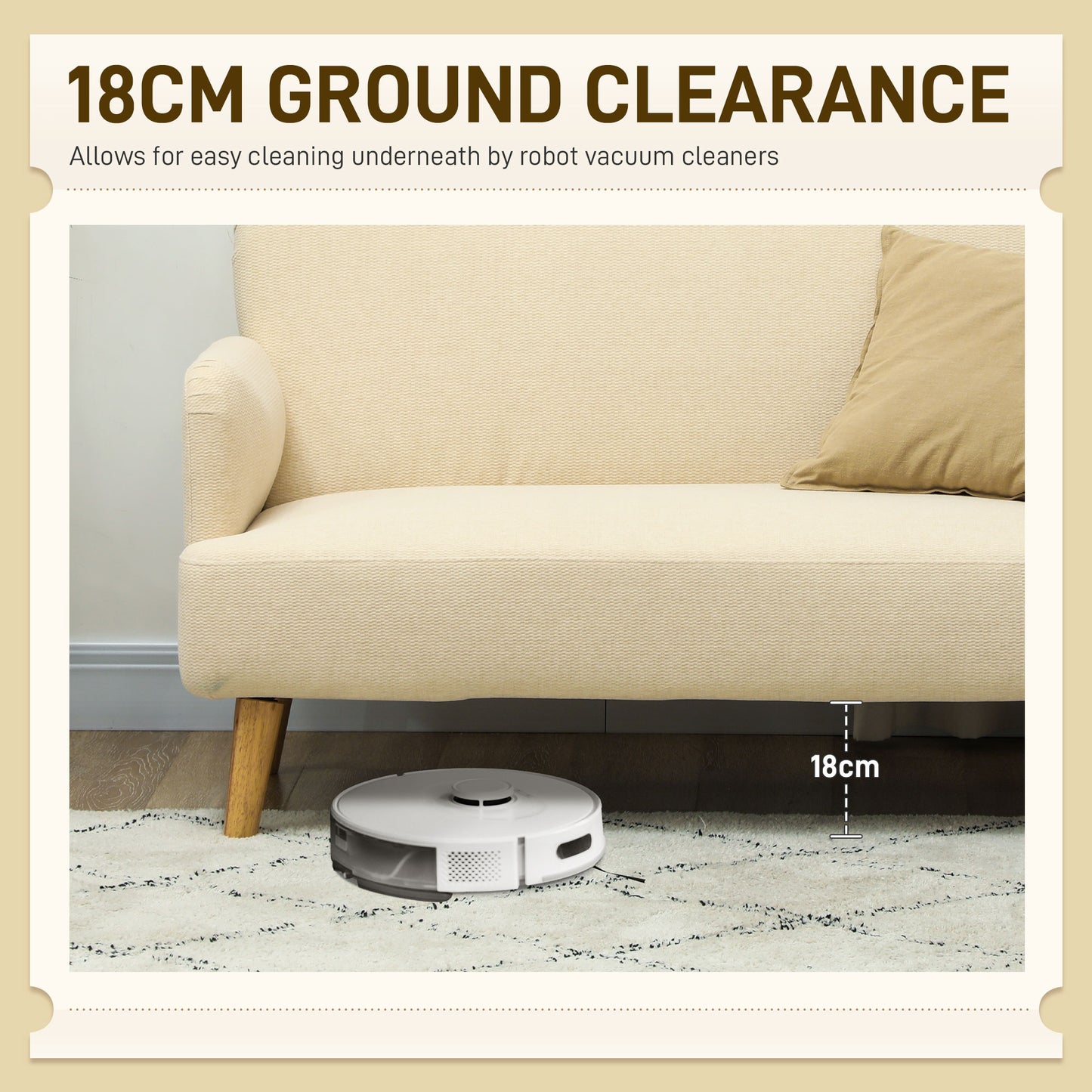 Zipato Velvet Cream Compact 2 Seater Sofa With Extra Thick Padding And Wooden Legs