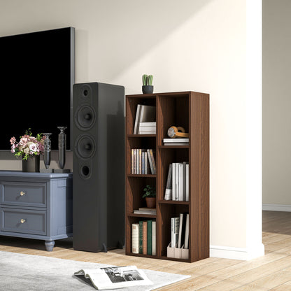 Nofivi Yofa Wood Walnut Effect 7 Cube Storage Bookcase