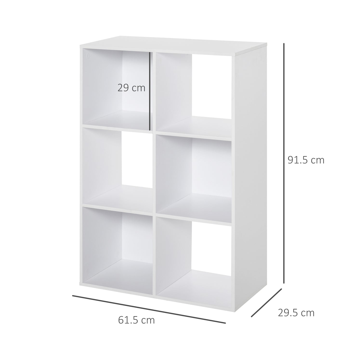 Kapa Rayo Wood White 6 Cube Storage Bookcase
