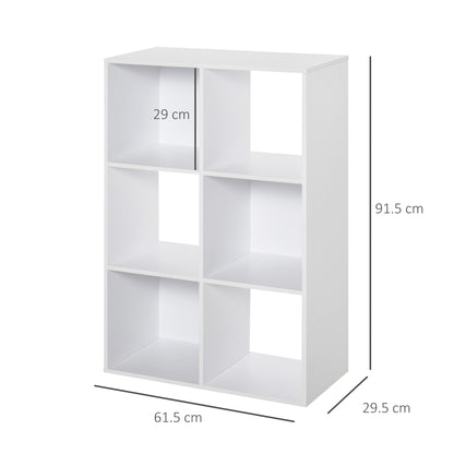 Kapa Rayo Wood White 6 Cube Storage Bookcase