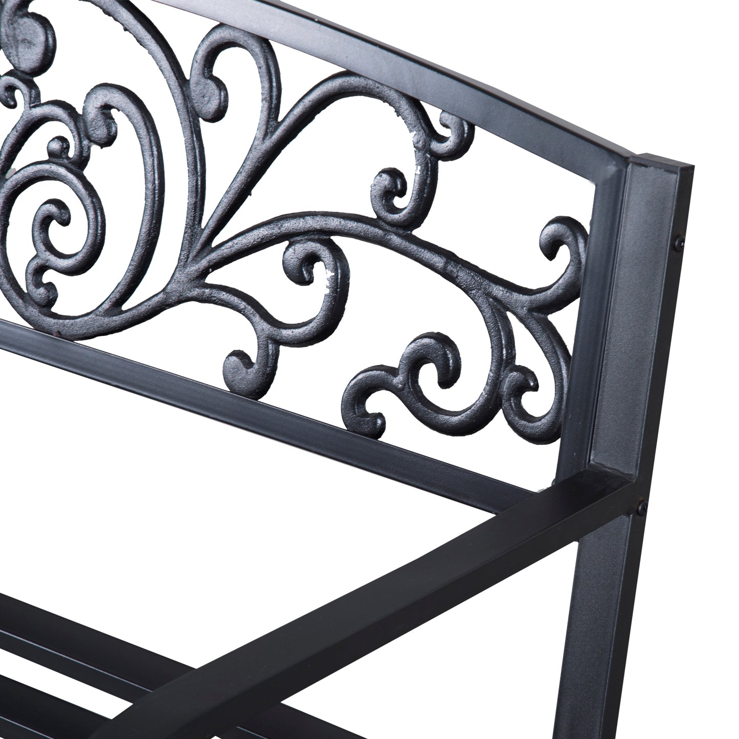 Saradi Taro Steel Black 2 Seater Outdoor Garden Bench