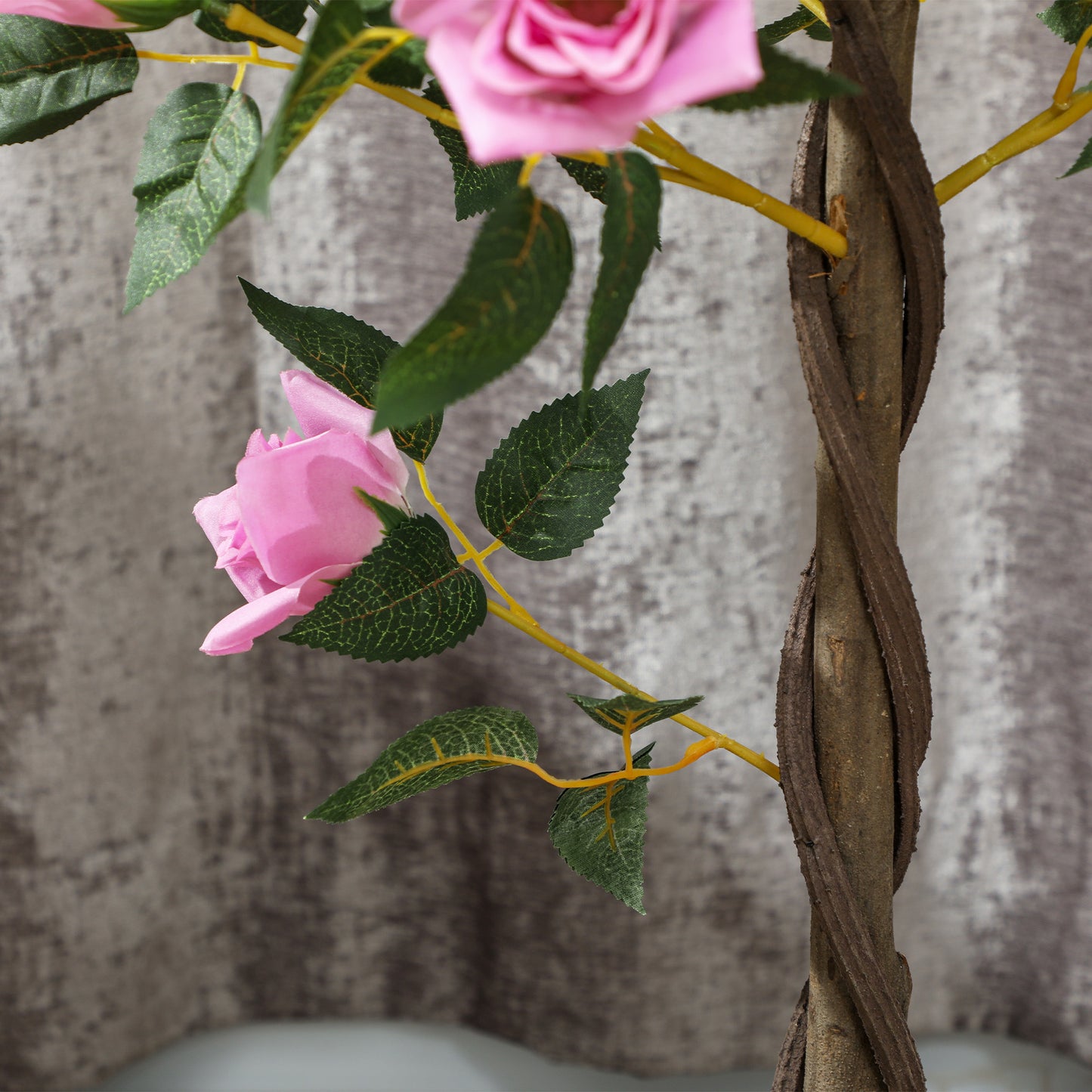 Leropa Set Of 2 Artificial White Rose Floral Plants In Pots H8 90cm