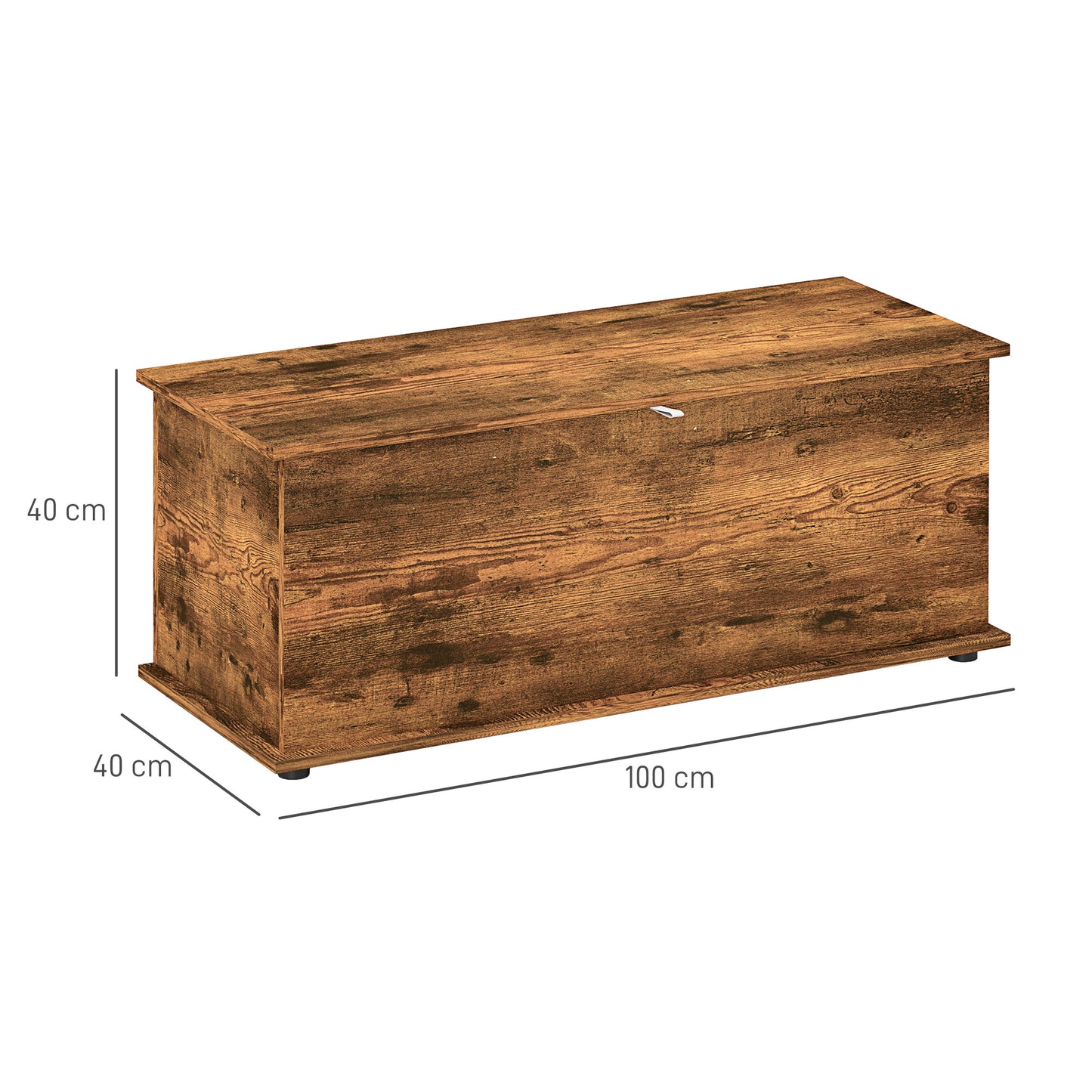 Nomo Malu Rustic Brown Storage Trunk With Flip Top Lid Safety Hinges