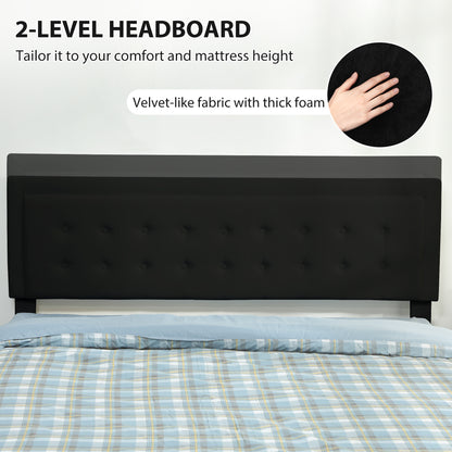 Banado King Size Ottoman Bed Frame with Front Divan Drawer Storage In Black
