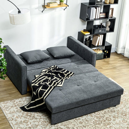 Takala Nele Snow Flannel Dark Grey 2 Seater Sofa Bed With Hidden Storage And Cushions
