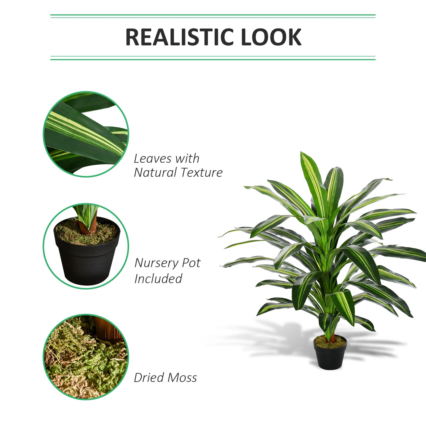 Pala Artificial Indoor Green Plant In Decorative Pot H8 110cm