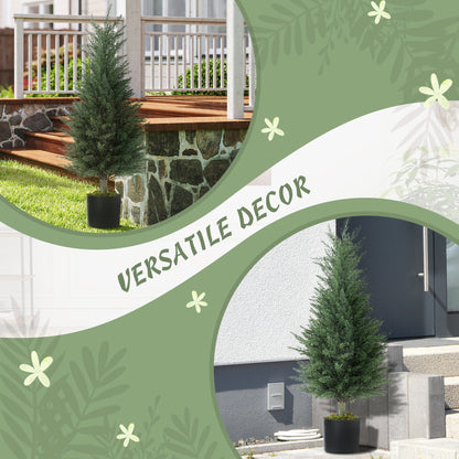 Lusa Set Of 2 Outdoor Artificial Cypress Trees H8 90cm With UV Resistant Finish