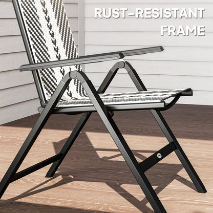 Tatoba Rattan Black Reclining Outdoor Garden Chairs With Adjustable Backrest