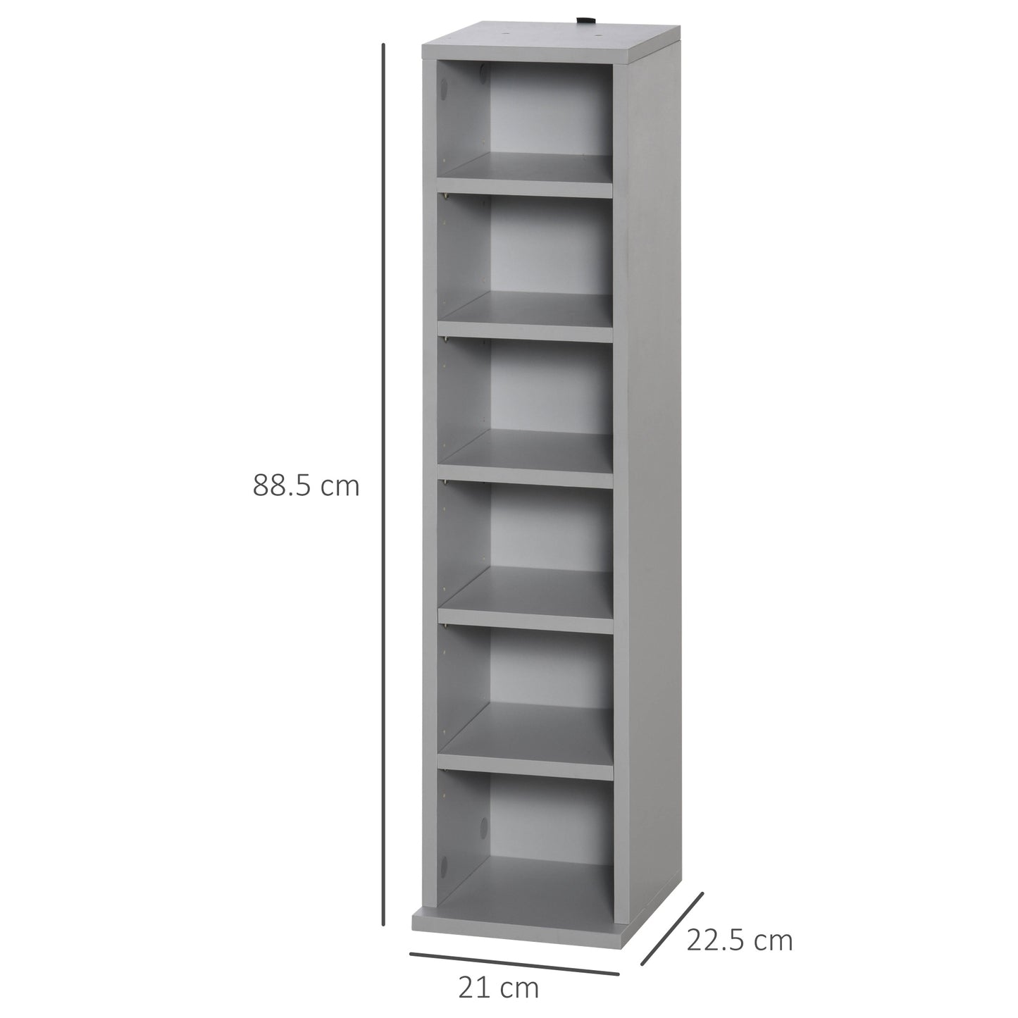 Nonono Wood Grey Set Of 2 Media Storage Towers With Adjustable Shelves