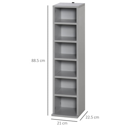 Nonono Wood Grey Set Of 2 Media Storage Towers With Adjustable Shelves