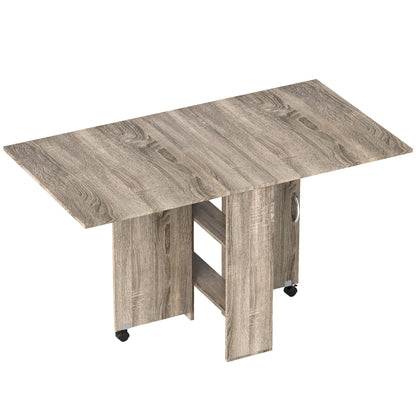 Tonana Tane Wooden Grey Ex10dable Drop Leaf Dining Table Seating 4 To 6 With Storage
