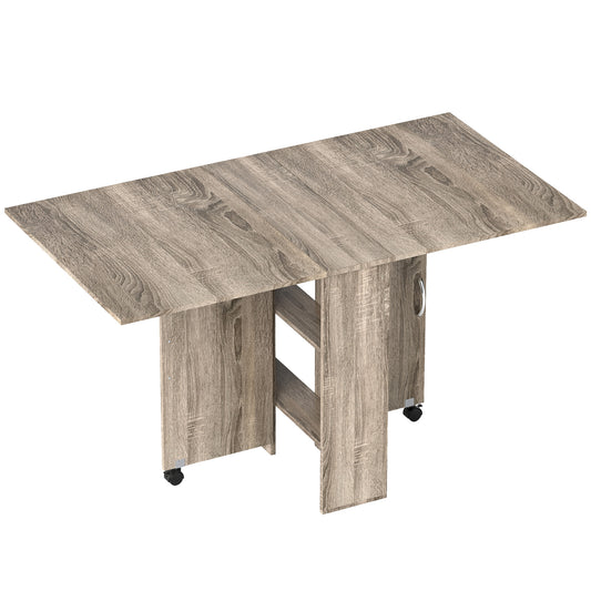 Tonana Tane Wooden Grey Ex10dable Drop Leaf Dining Table Seating 4 To 6 With Storage