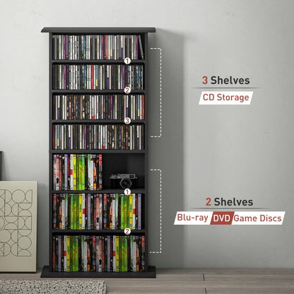 Kael Cori Wood Black CD Storage Unit With 360 Disc Capacity