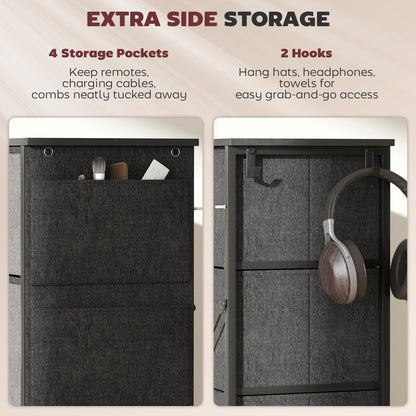 Niri Fabric And Metal Charcoal Grey 8 Drawer Storage Chest