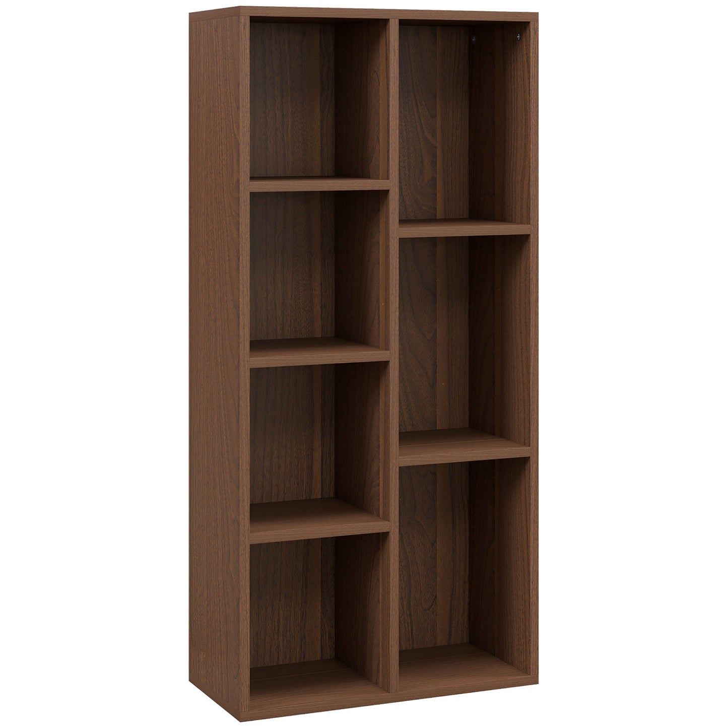 Nofivi Yofa Wood Walnut Effect 7 Cube Storage Bookcase