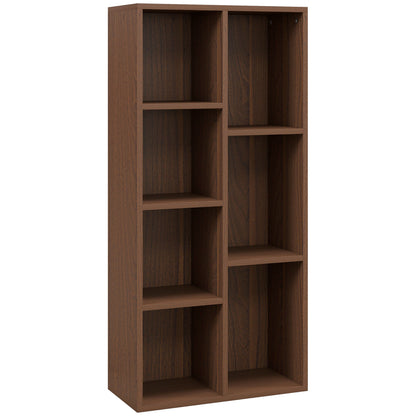 Nofivi Yofa Wood Walnut Effect 7 Cube Storage Bookcase