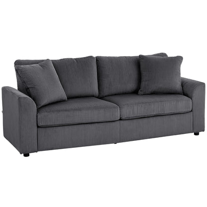 Mimi Corduroy Grey 3 Seater Jumbo Sofa With Scatter Cushions