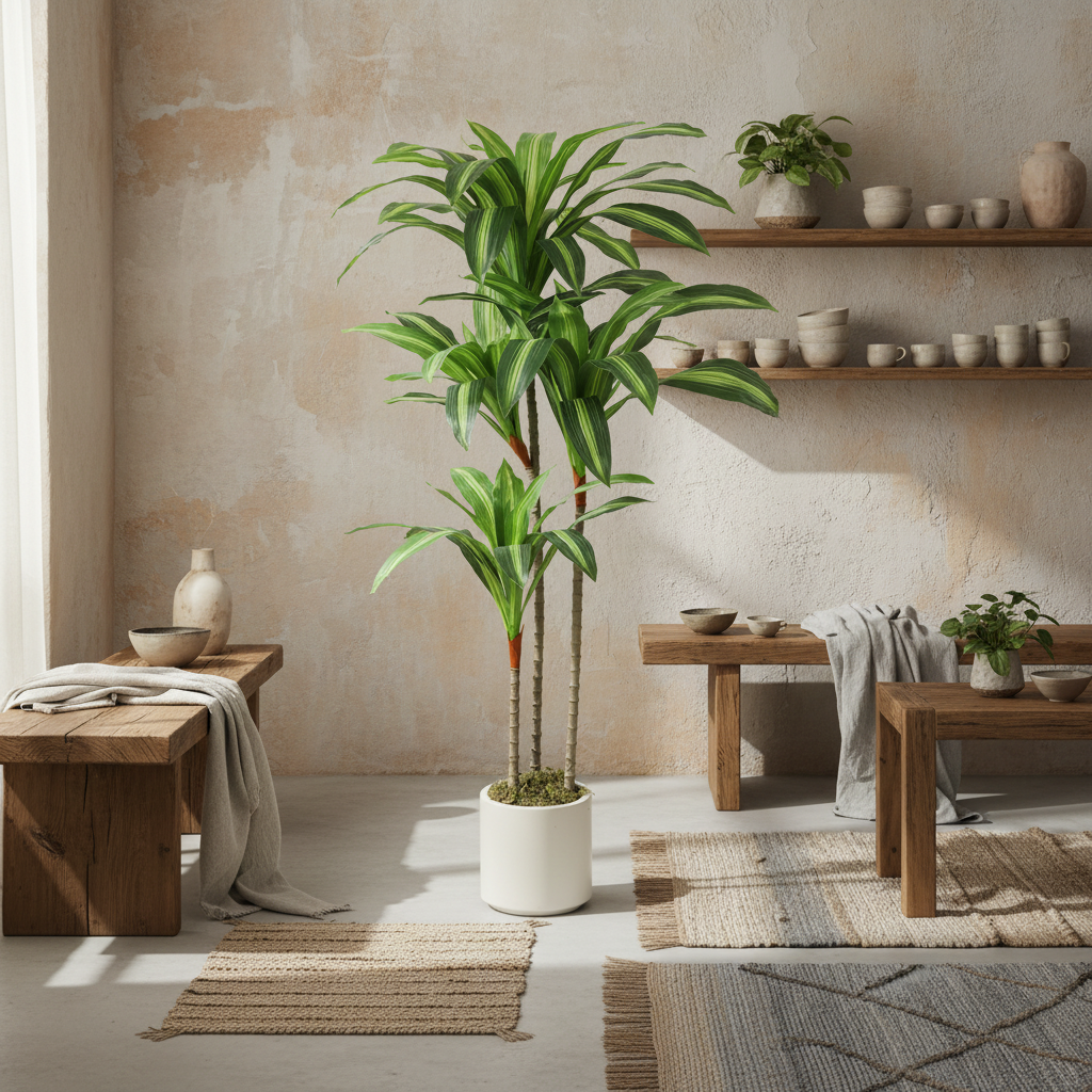 Mivi Artificial Dracaena Style Tree With Flexible Trunks 120cm Green