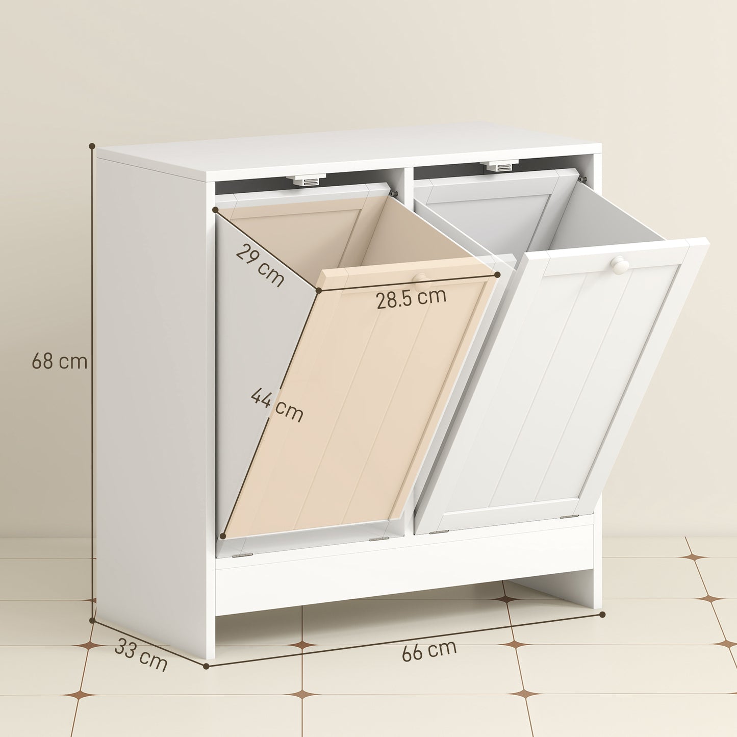Nema White Double HamFauxr Laundry Storage Cabinet