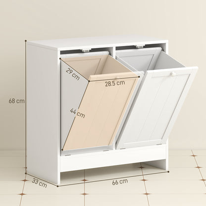 Nema White Double HamFauxr Laundry Storage Cabinet