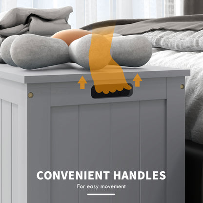 Halumo Grey Wooden Panelled Blanket Storage Chest