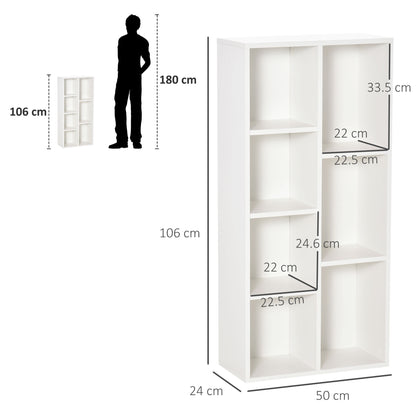 Tonomo Wood White 7 Cube Storage Bookcase