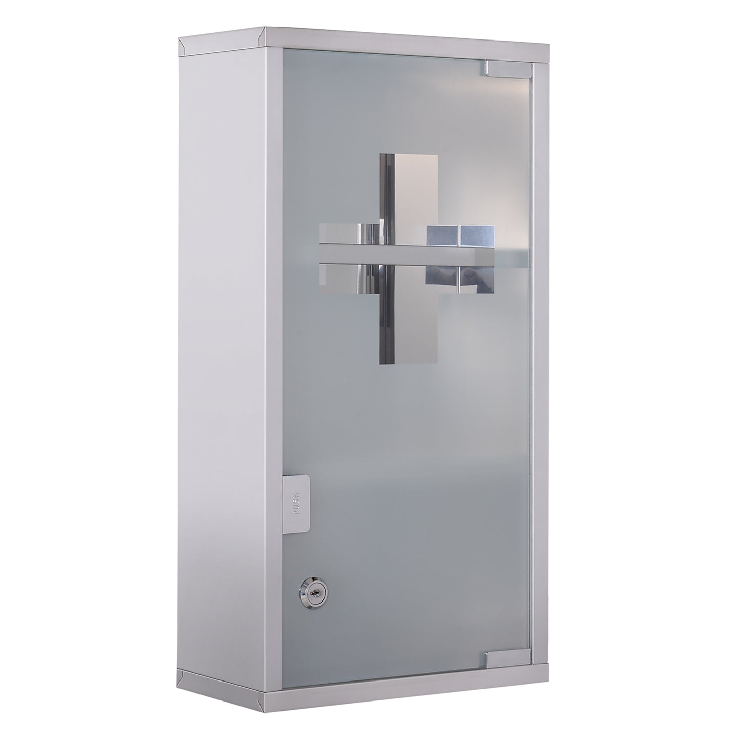 Mimo Vimi Wall Mounted Stainless Steel Medicine Cabinet With Lockable Glass Door
