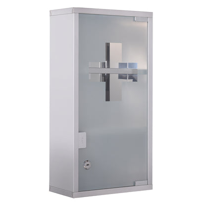 Mimo Vimi Wall Mounted Stainless Steel Medicine Cabinet With Lockable Glass Door