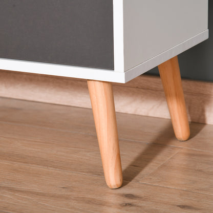 Suyopa Grey Wood Sideboard 1 Drawer 2 Doors Storage And Solid Wood Legs