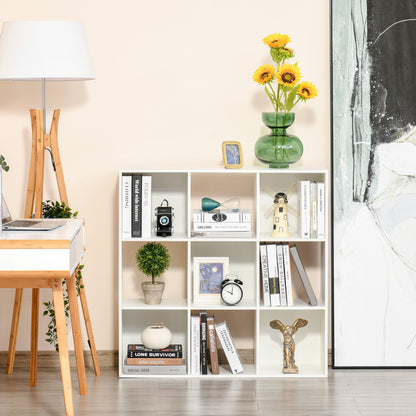 Zido Wood White 3 Tier 9 Cube Storage Bookcase