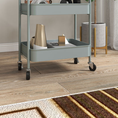 Ravito Fari Metal Light Blue 3 Tier Steel Storage Trolley