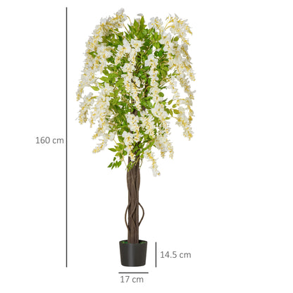 Kalone Artificial White Wisteria Style Tree Supplied In Nursery Pot